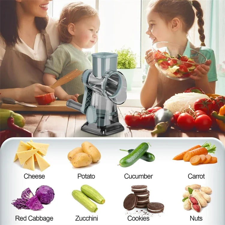 3-in-1 Rotary Slicer & Grater