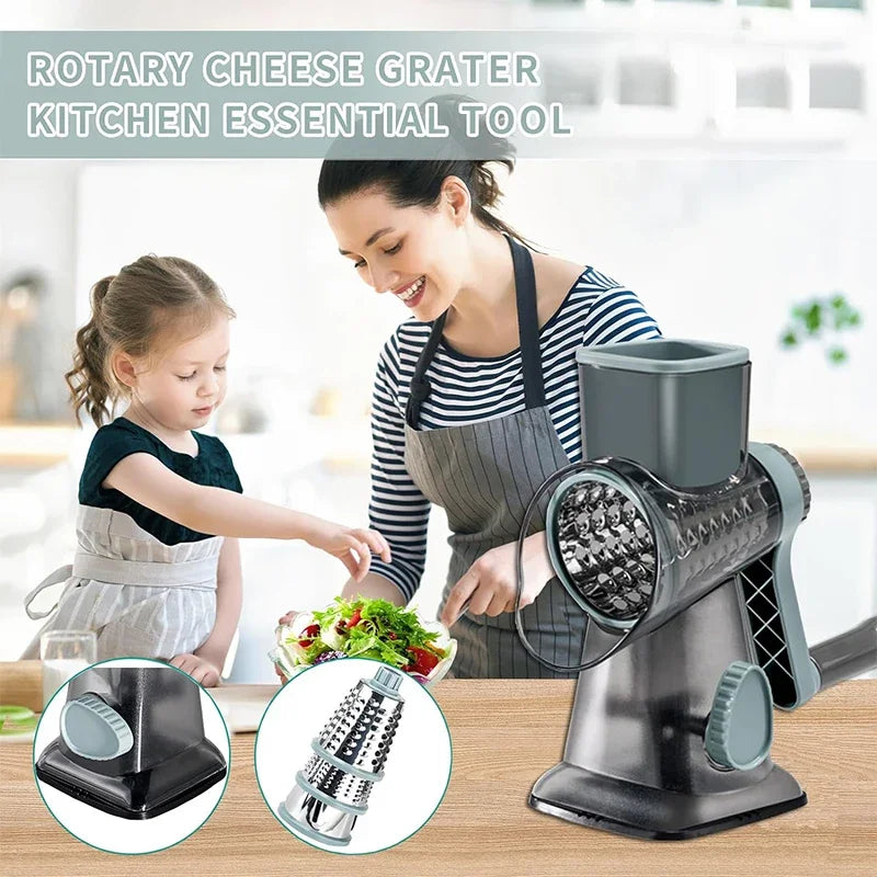 3-in-1 Rotary Slicer & Grater