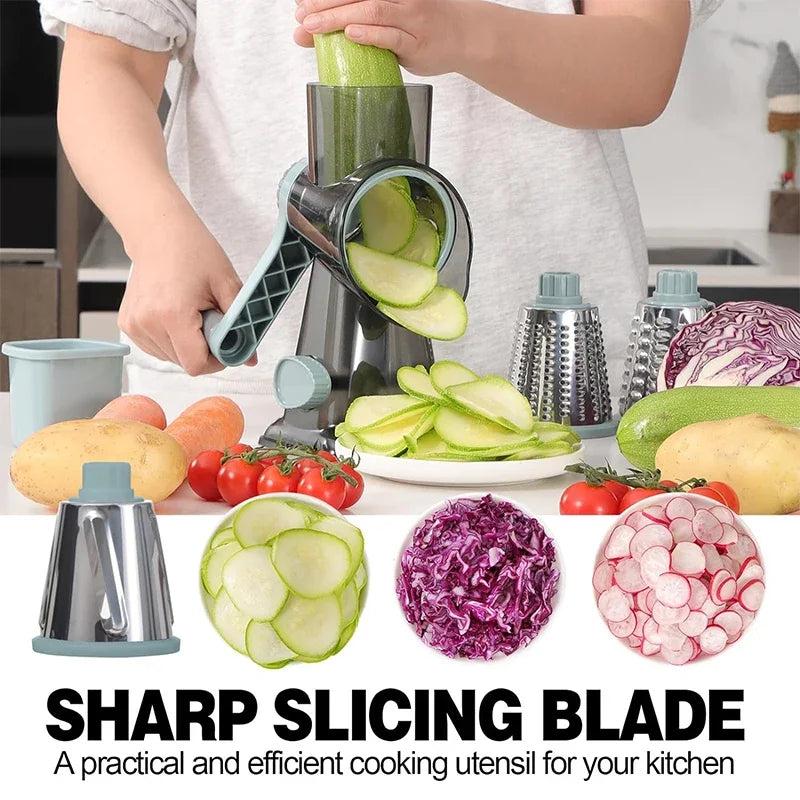 3-in-1 Rotary Slicer & Grater